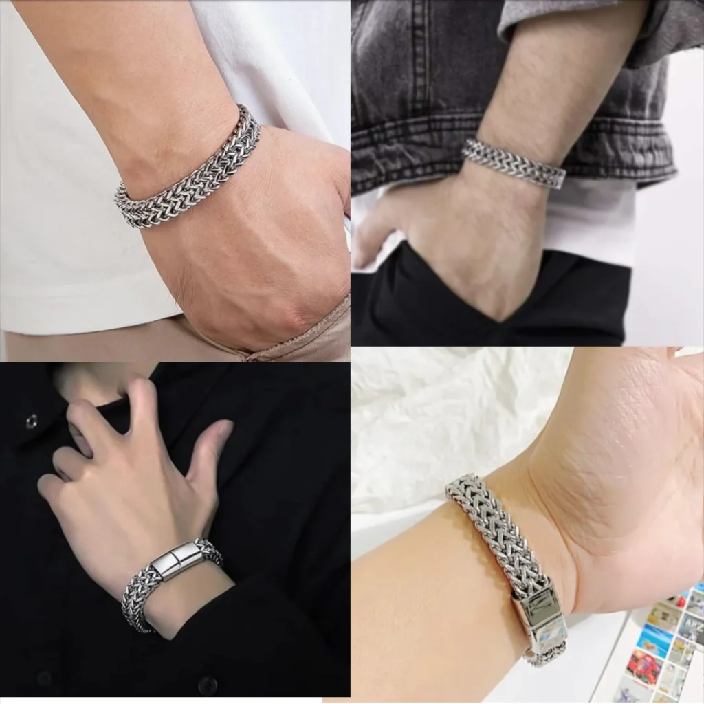 bracero silver cuban chain bracelet second