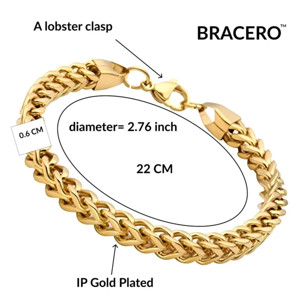 Men’s Gold Link Bracelet – Chevron Style - Image 5