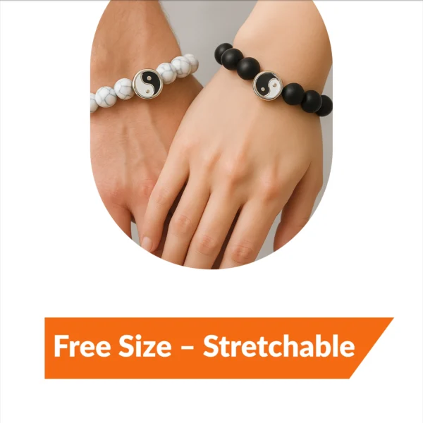 Couple Bracelet | Matching Heart & Stone Beads - Image 3