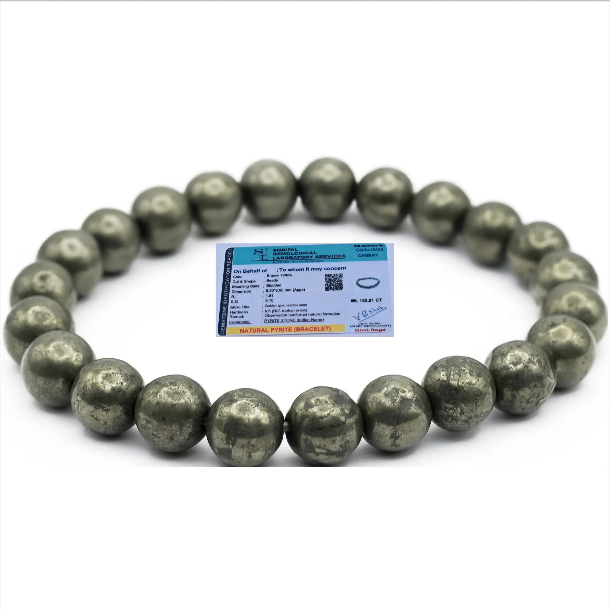 natural pyrite bracelet