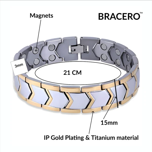 Gold-Silver Original Titanium Magnetic Bracelet – Unisex - Image 5