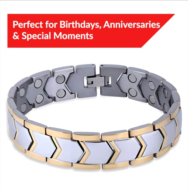 original titanium bio magnetic bracelet gold silver six