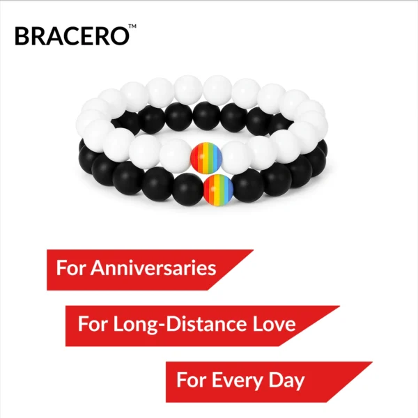 rainbow accent couple bracelet of stone seventh