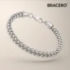 Men’s Silver Link Bracelet – Chevron Style