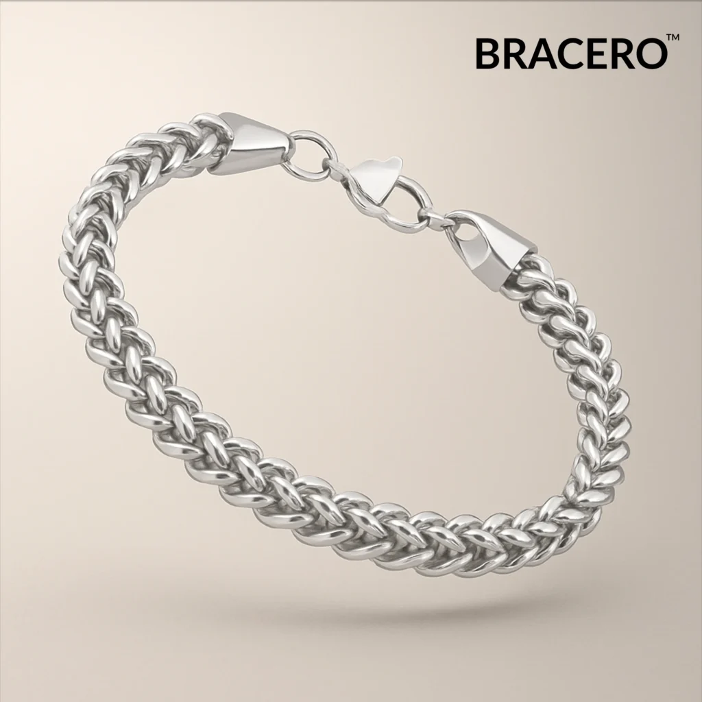silver link chain bracelet for men fourth
