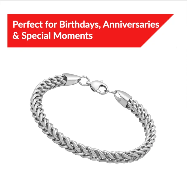 silver link chain bracelet for men sixth