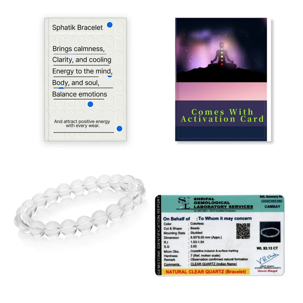 sphatik bracelet with activation card and certificate photo