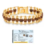 Gold-Plated Modern Rudraksha Bracelet