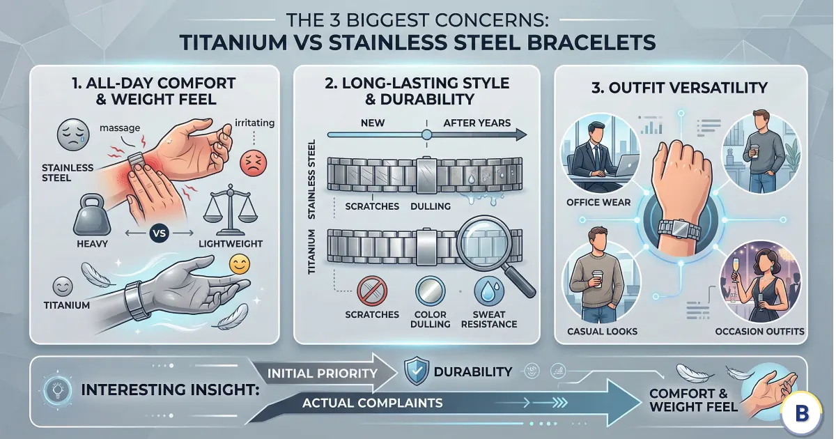 The 3 Biggest Concerns Buyers Usually Have for titanium vs stainless s teel bracelets