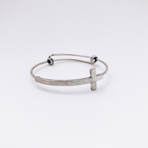 Silver metal cuff bracelet — stainless steel bracelet gift idea for girlfriend