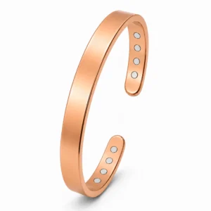 Bracero Copper Bio Magnetic Cuff Bracelet — Open Cuff with 8 Embedded Magnets