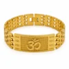 18K Gold Plated Om Plaque Design Bracelet for Men & Women
