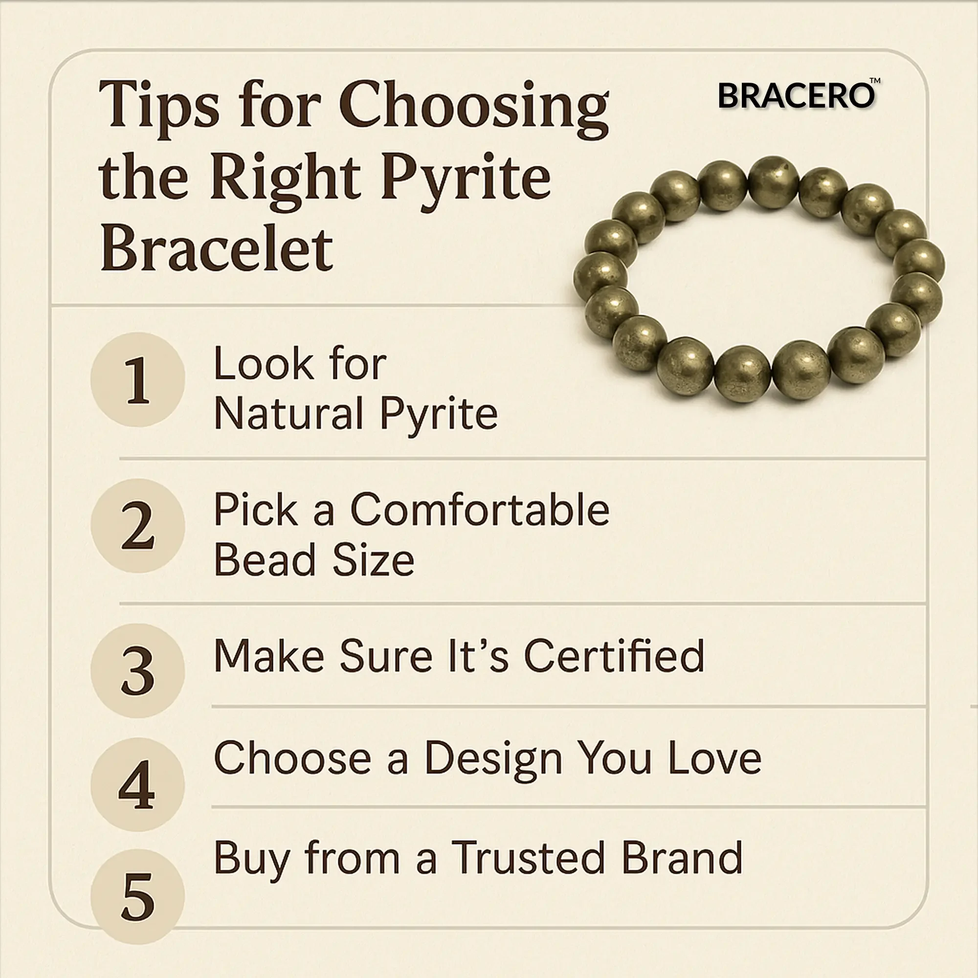 tips for choosing the right pyrite bracelet